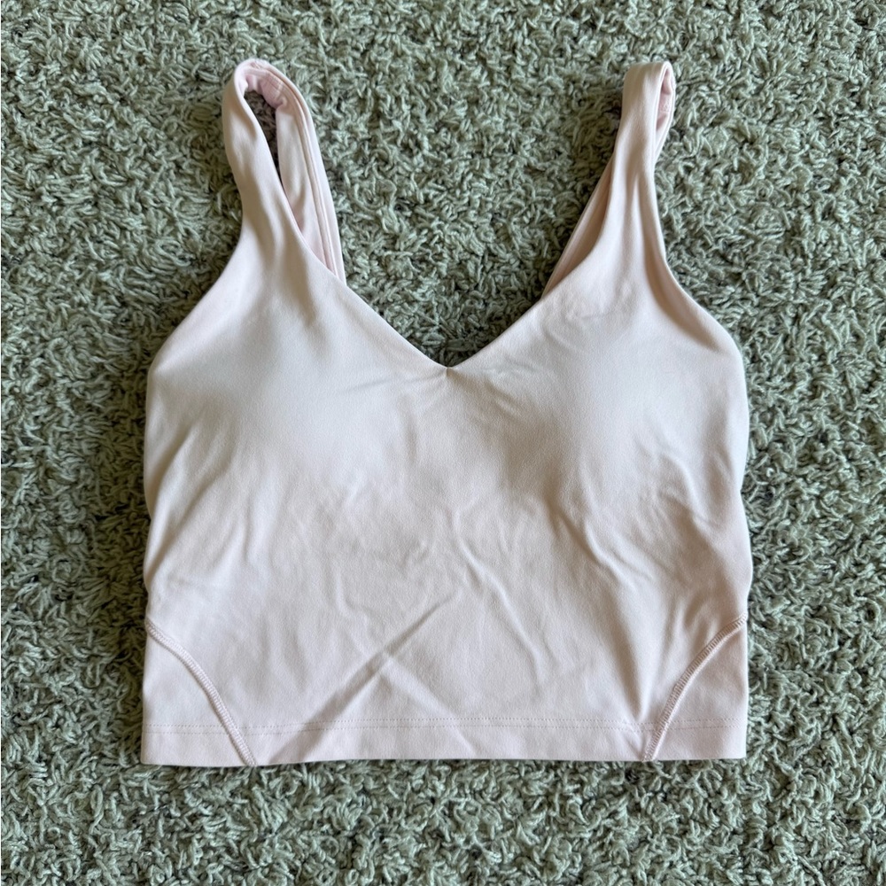Lululemon Pink Sports Bra V-Neck Stretchy